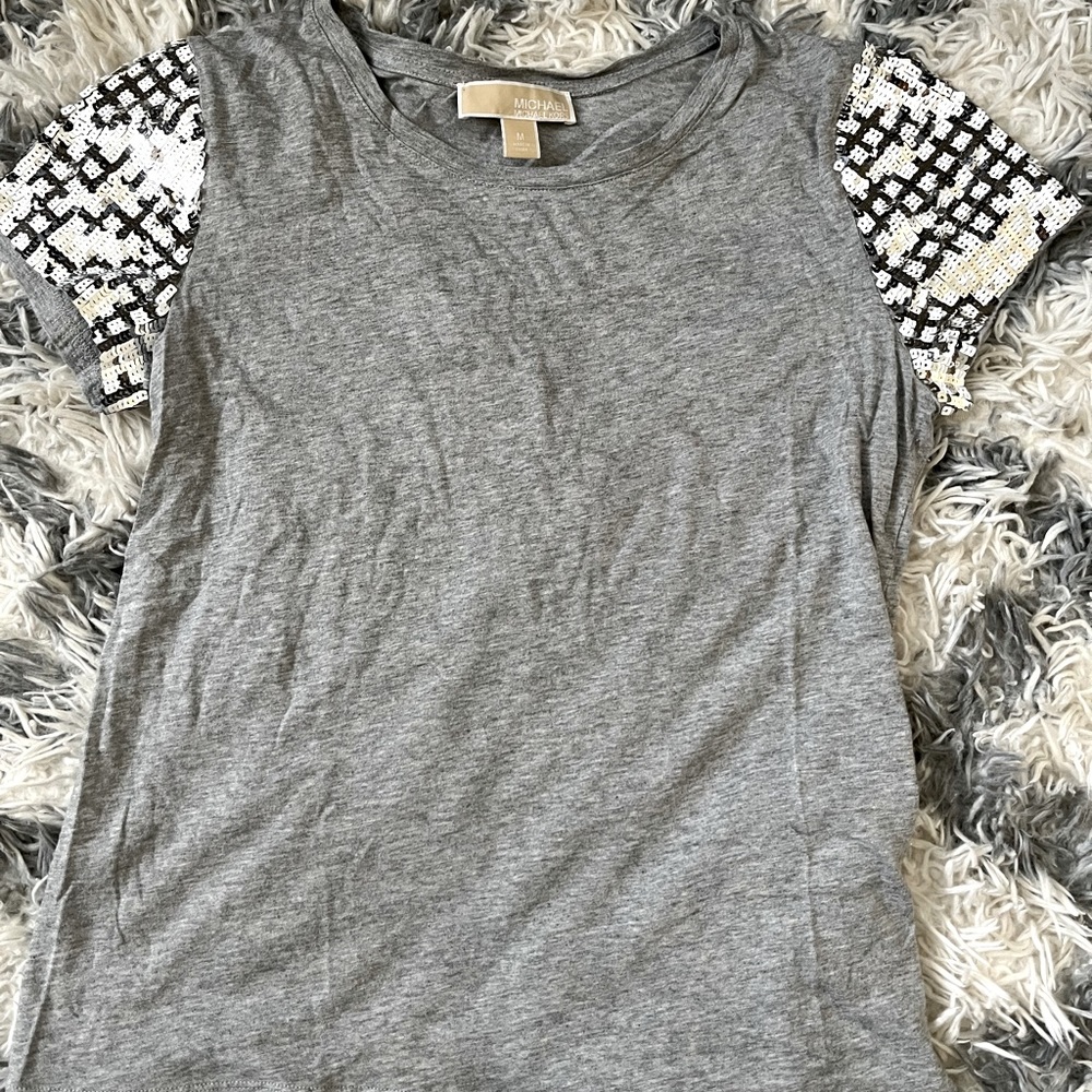 MK sequin shoulder shirt